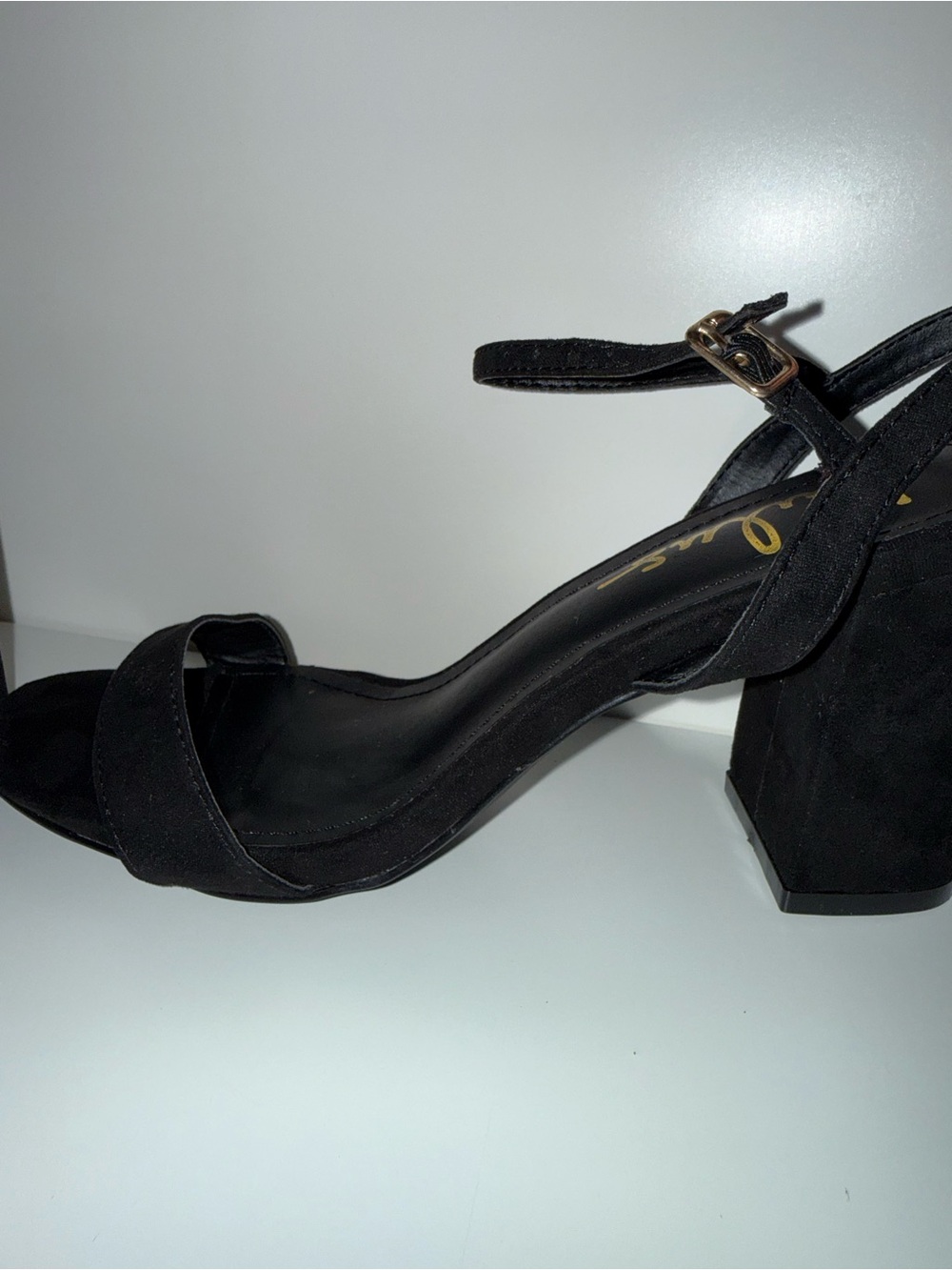 Classic Black Block Heel w/ Ankle Strap